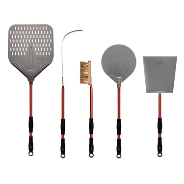 Alfa 24-Inch 5-Piece Pizza Peel Set - Red - AC-5PSET24RD